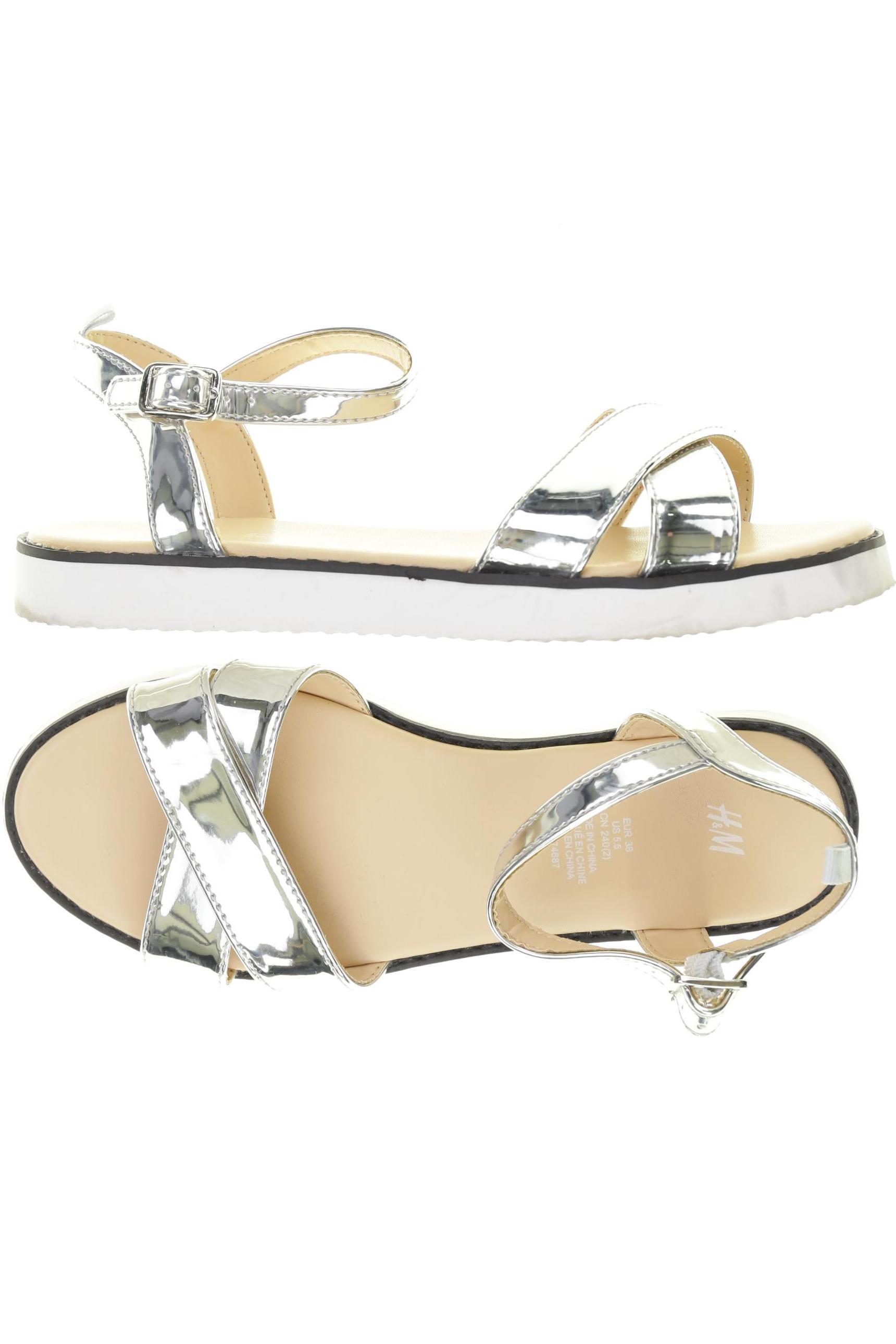 

H&M Damen Sandale, silber, Gr. 38