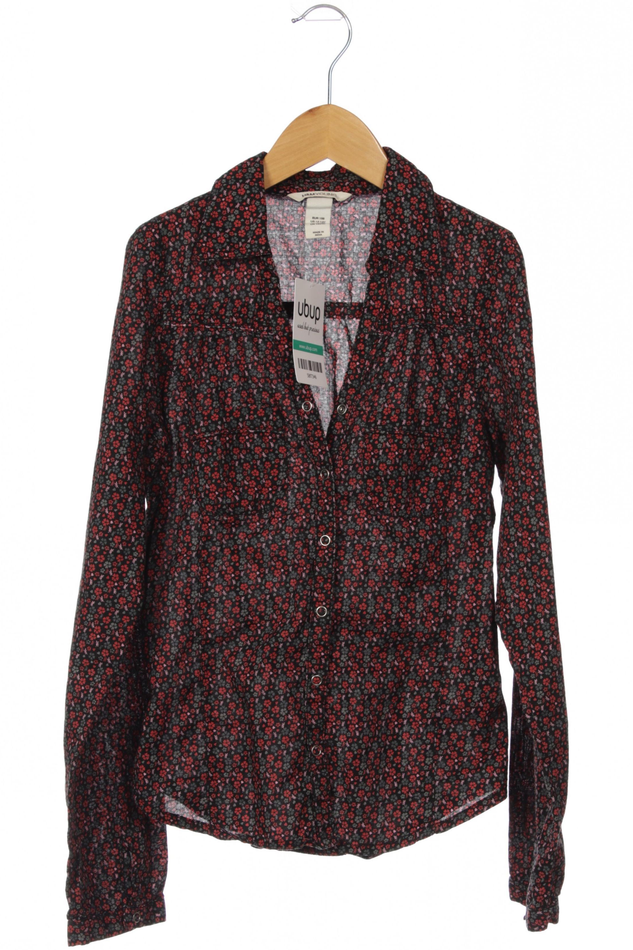 

H&M Mädchen Bluse, schwarz, Gr. 158