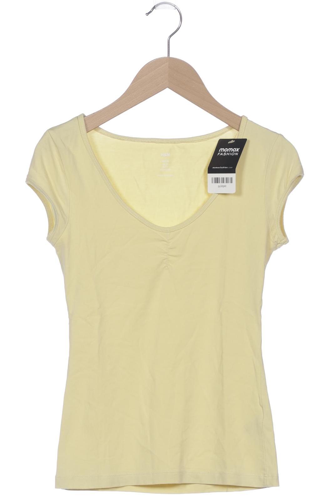 

H&M Damen T-Shirt, gelb, Gr. 34