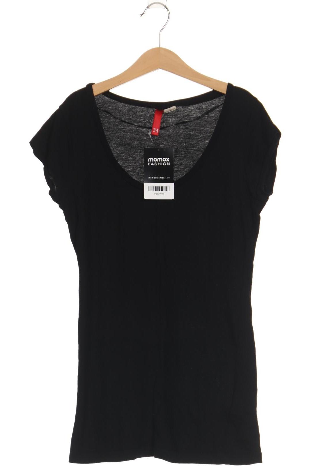 

H&M Damen T-Shirt, schwarz, Gr. 34
