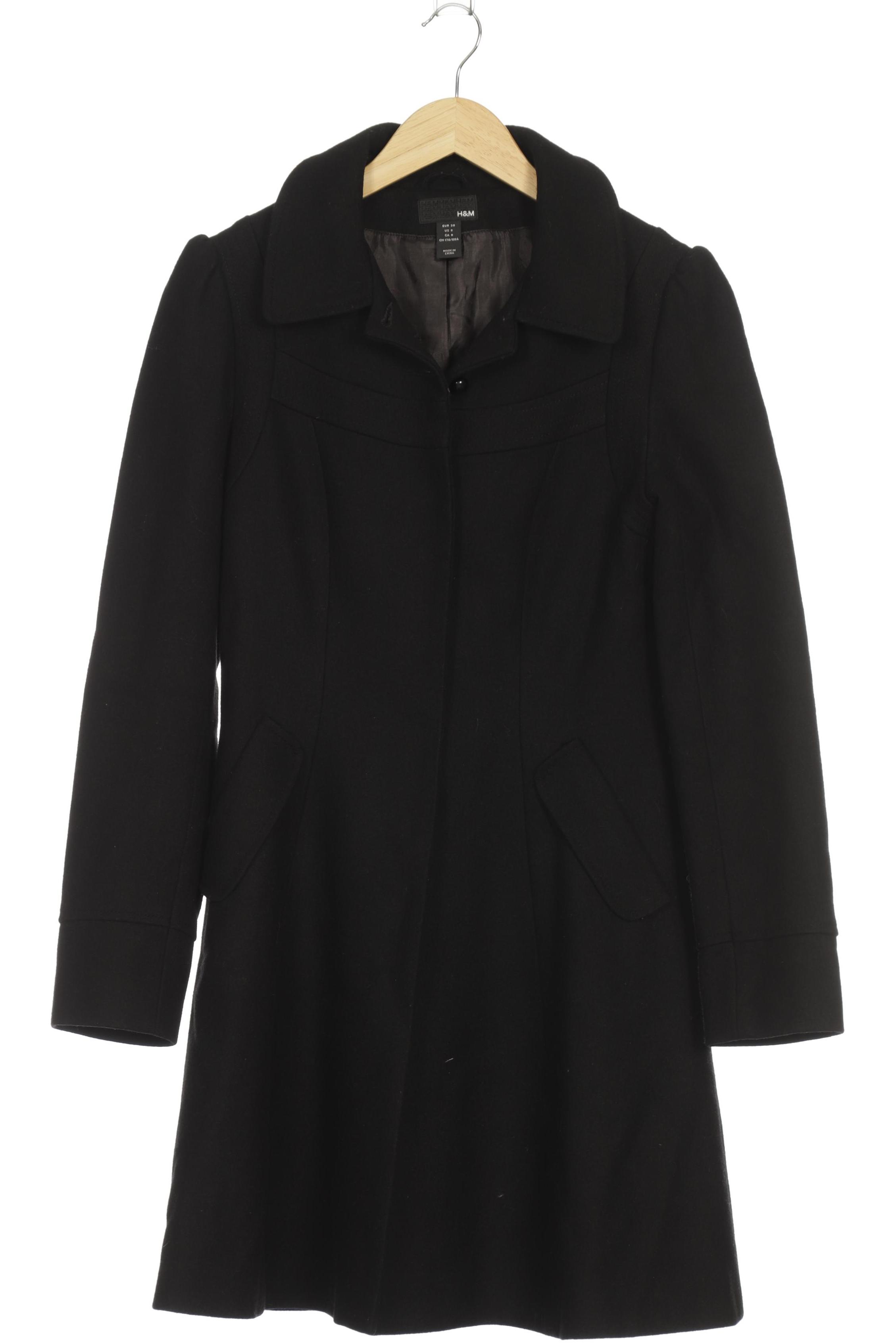 

H&M Damen Mantel, schwarz, Gr. 38