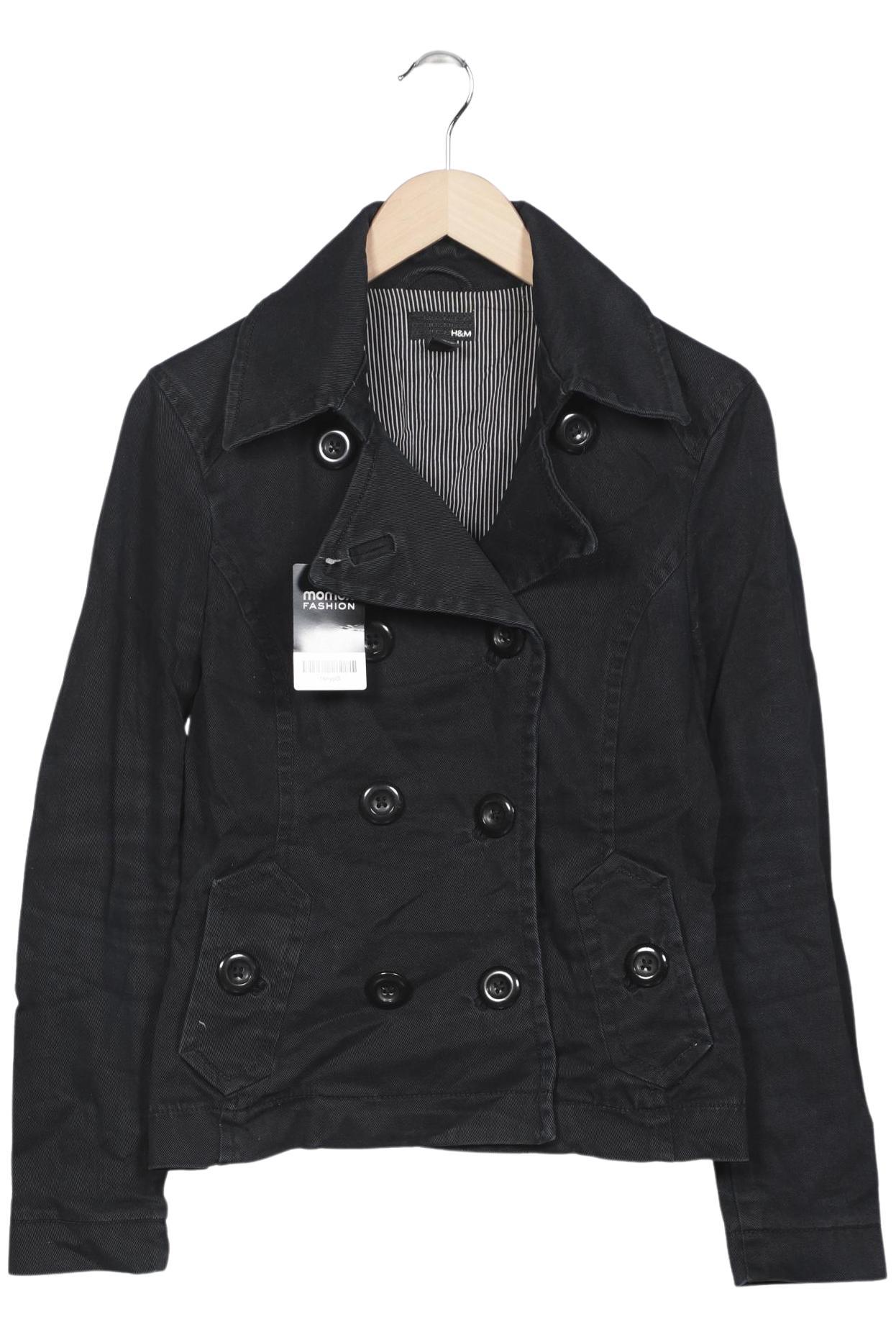 

H&M Damen Jacke, schwarz, Gr. 38