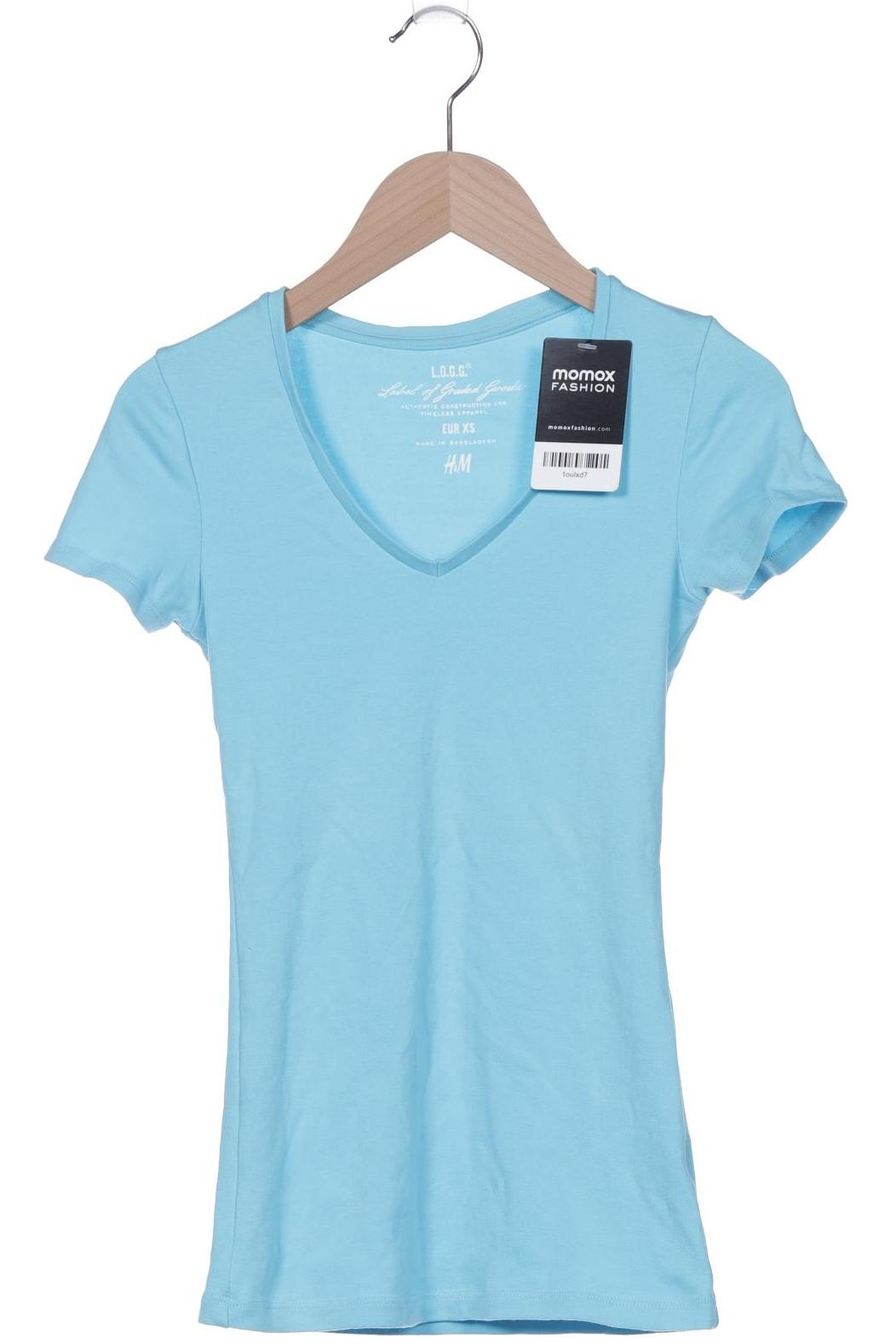 

H&M Damen T-Shirt, hellblau, Gr. 34