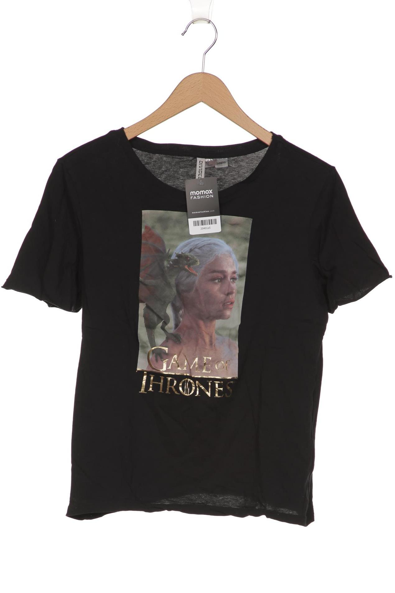 

H&M Damen T-Shirt, schwarz