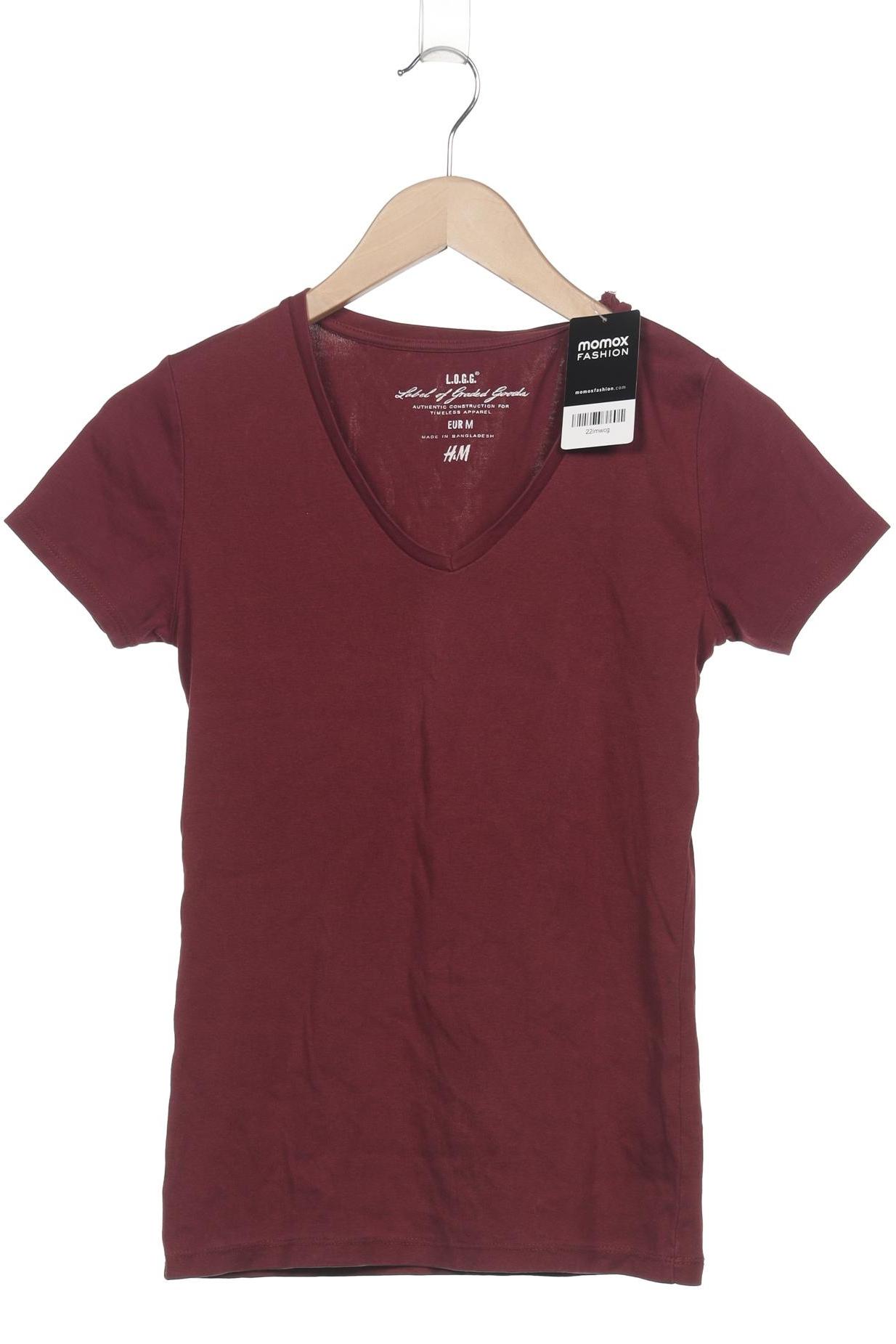 

H&M Damen T-Shirt, bordeaux, Gr. 38