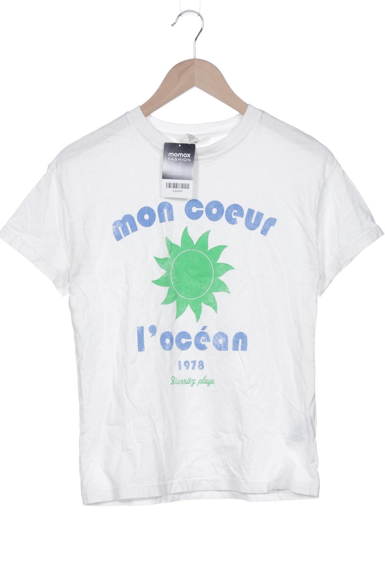 

H&M Damen T-Shirt, weiß, Gr. 34