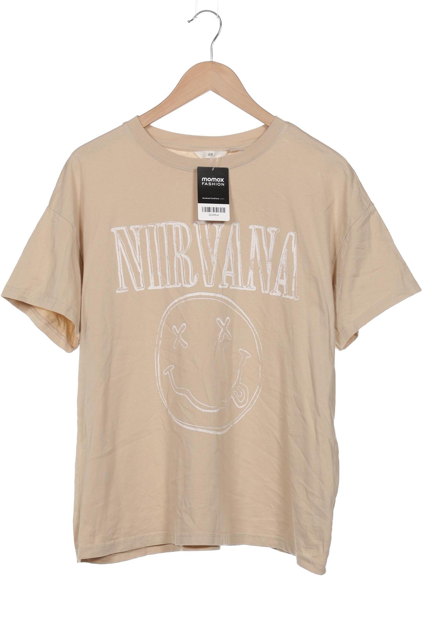 

H&M Damen T-Shirt, beige, Gr. 42