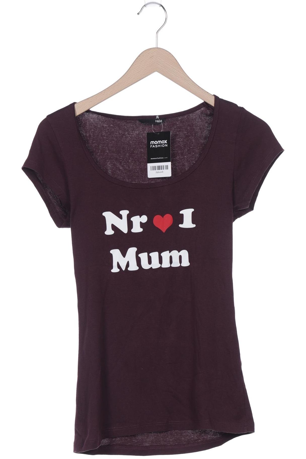 

H&M Damen T-Shirt, bordeaux, Gr. 34