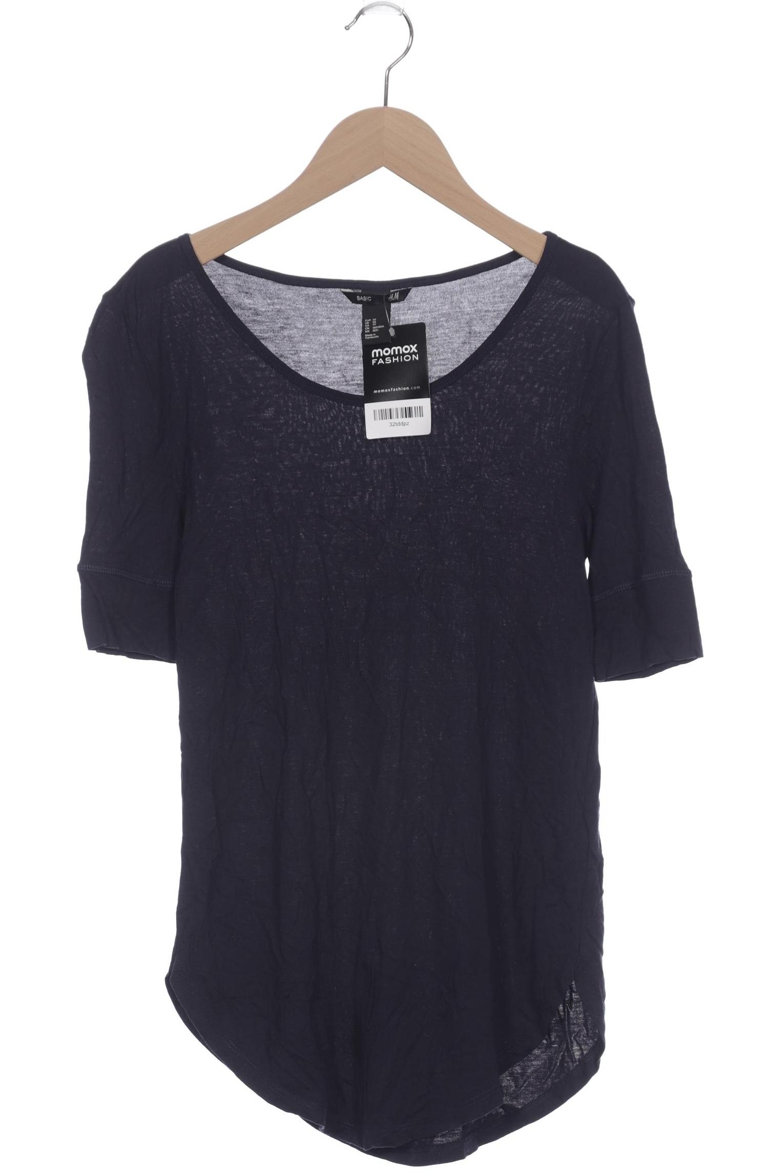 

H&M Damen T-Shirt, marineblau, Gr. 34