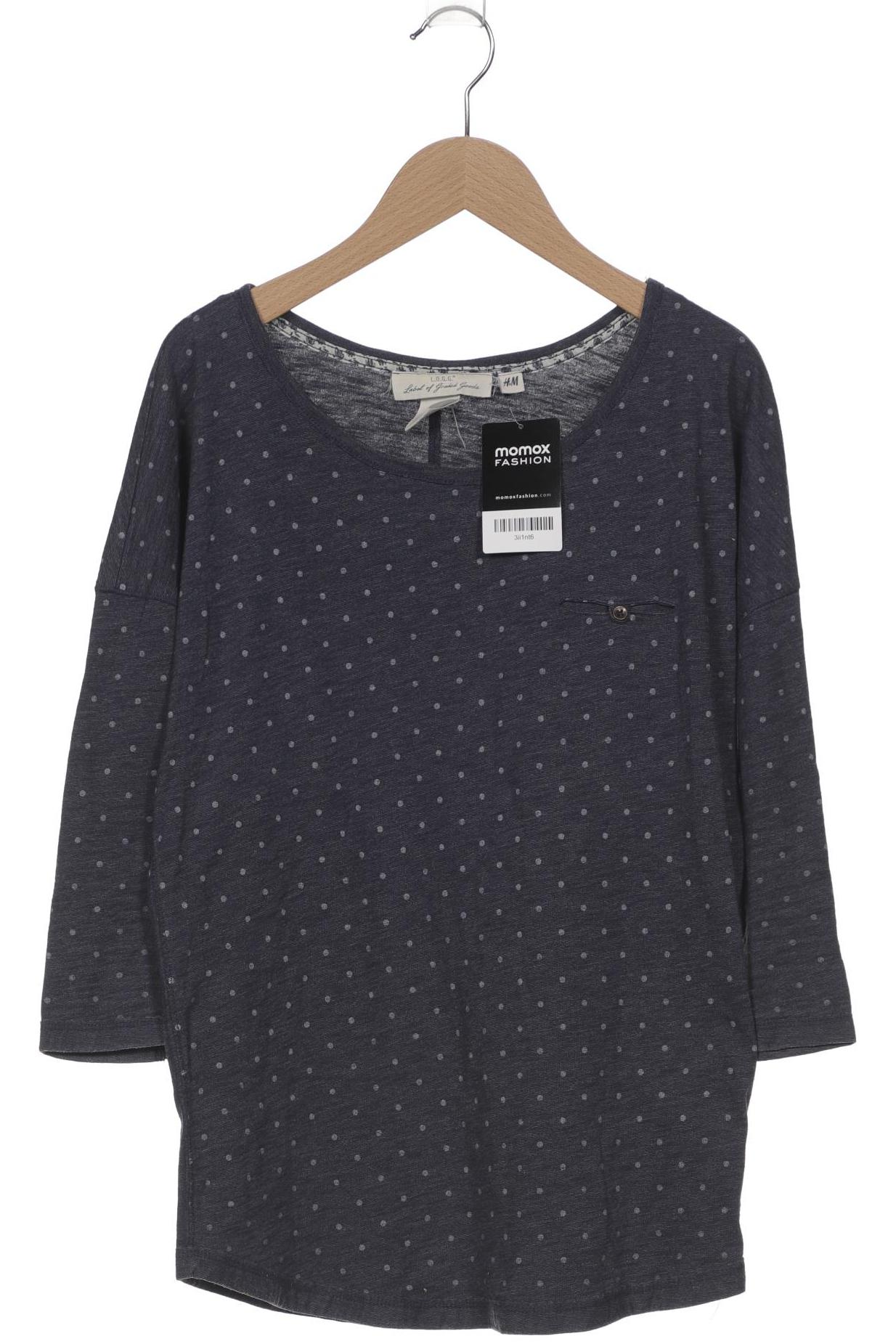 

H&M Damen Langarmshirt, marineblau, Gr. 36