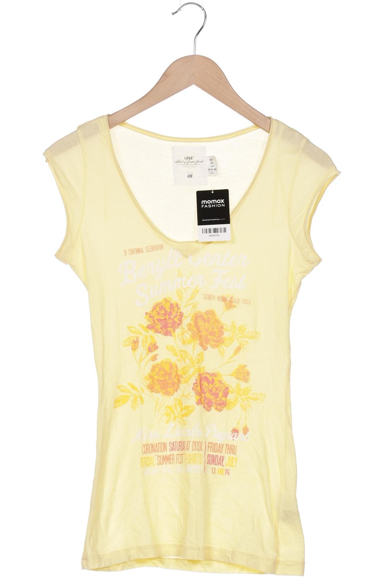 

H&M Damen T-Shirt, gelb, Gr. 36