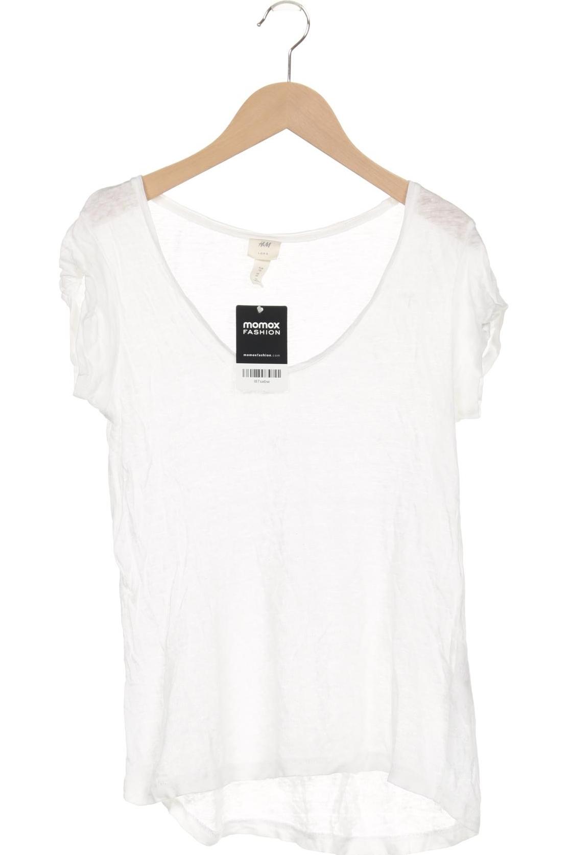 

H&M Damen T-Shirt, weiß, Gr. 34