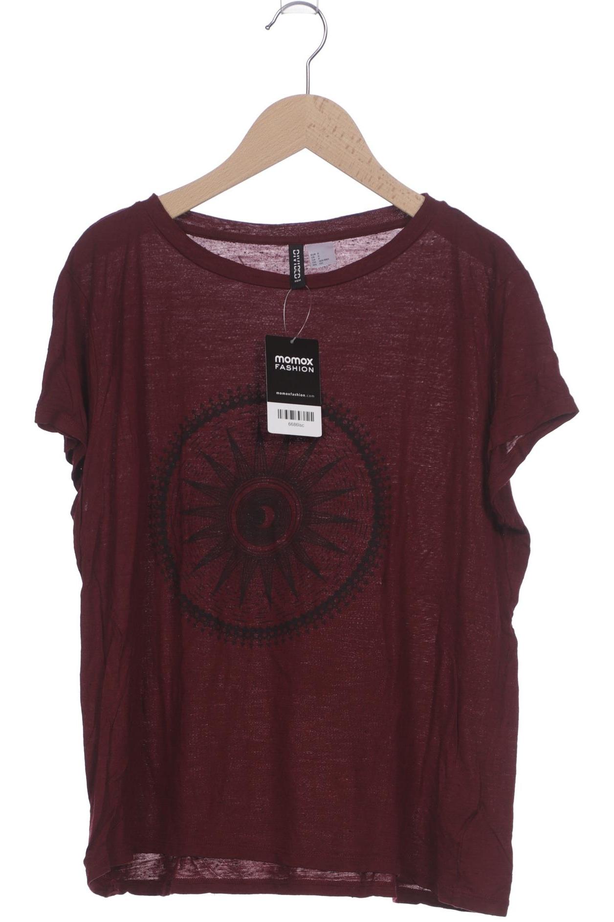 

H&M Damen T-Shirt, bordeaux, Gr. 36