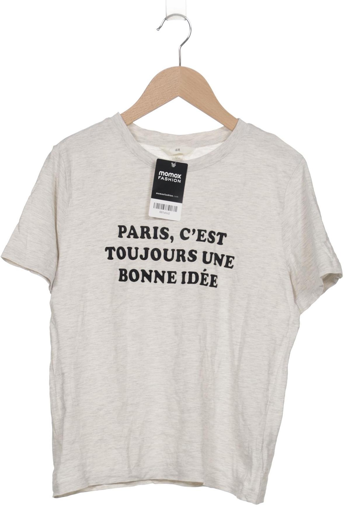 

H&M Damen T-Shirt, cremeweiß, Gr. 34