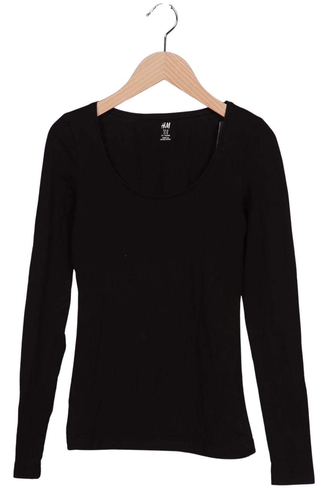 

H&M Damen Langarmshirt, schwarz, Gr. 34