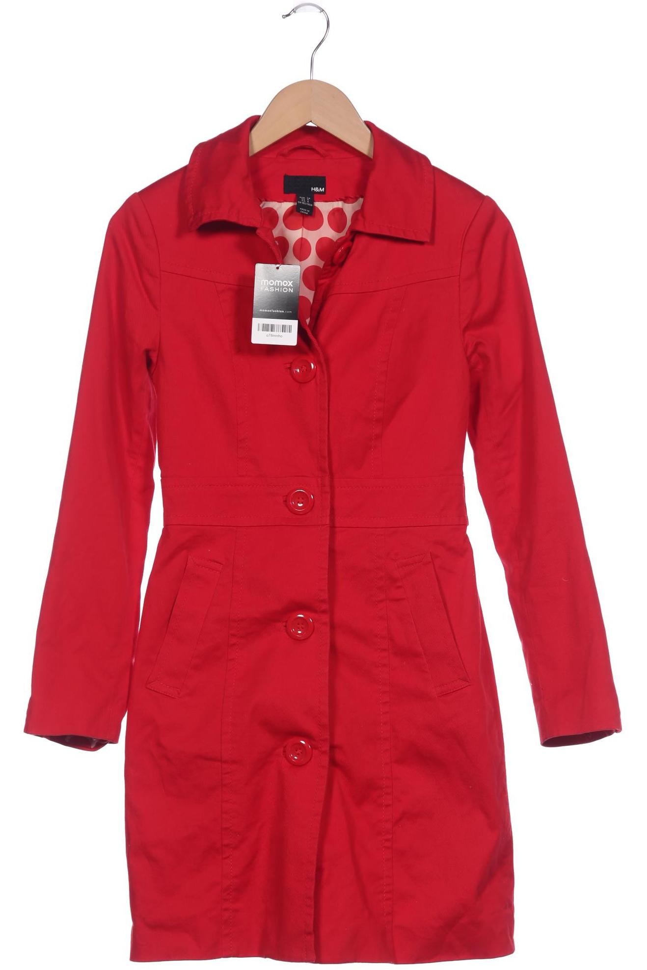 

H&M Damen Mantel, rot, Gr. 34