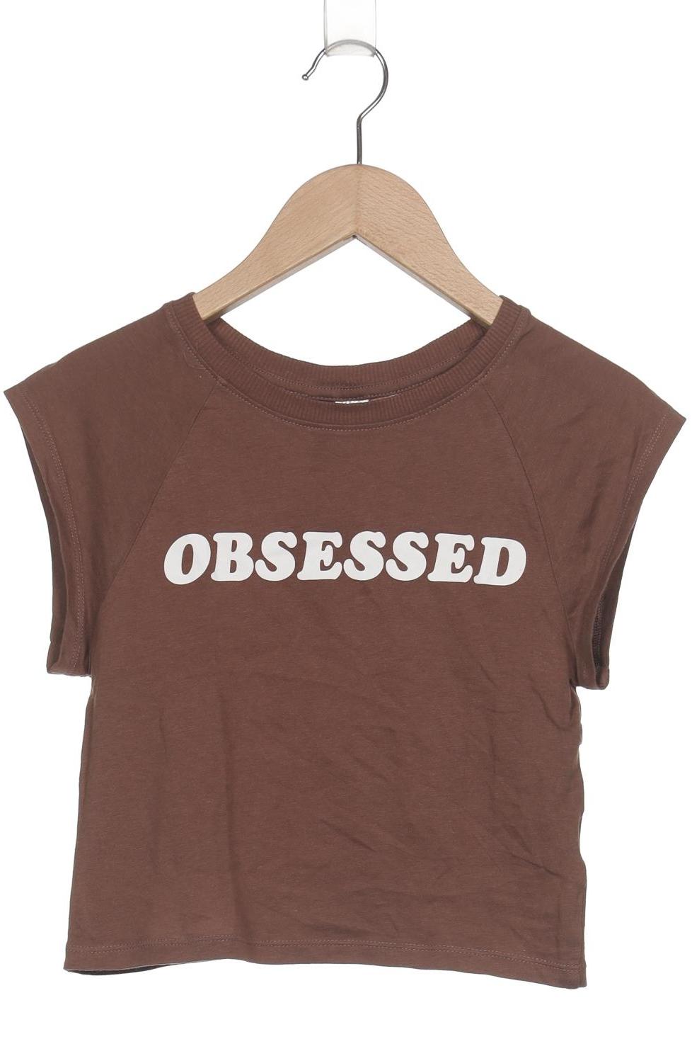 

H&M Damen T-Shirt, braun, Gr. 34