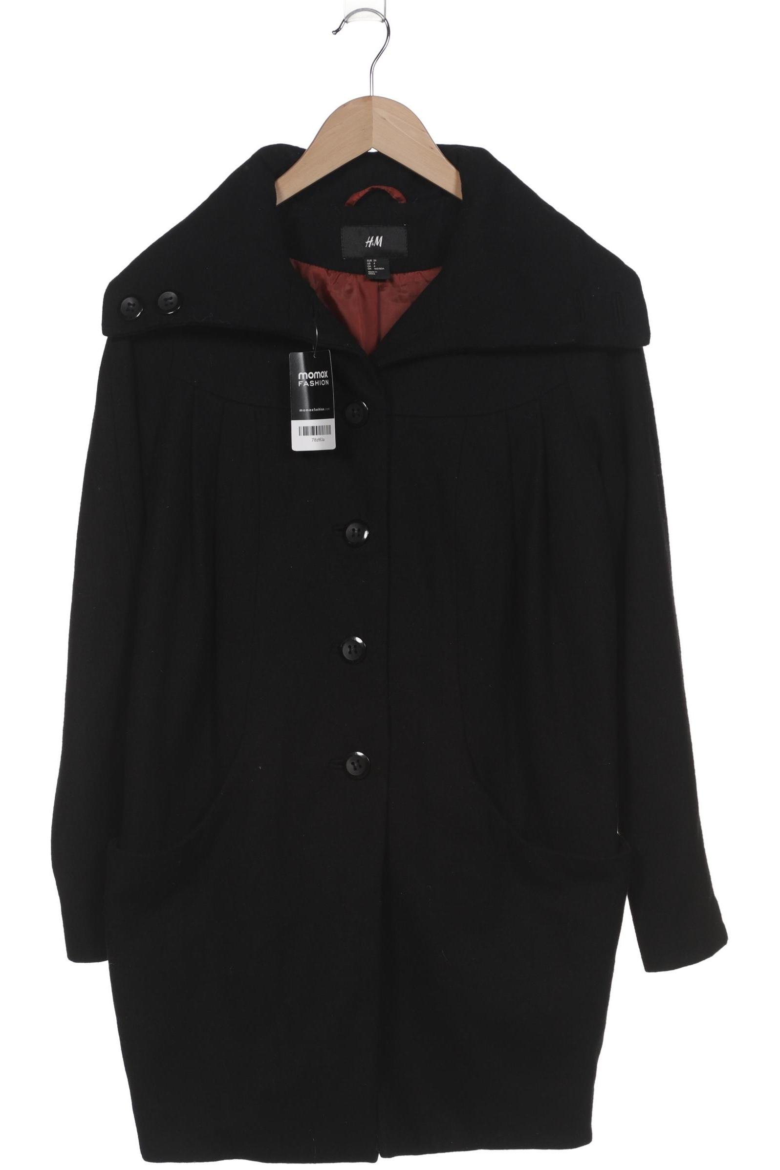 

H&M Damen Mantel, schwarz, Gr. 34