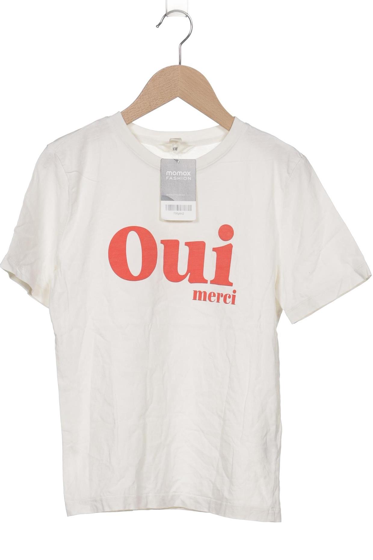 

H&M Damen T-Shirt, cremeweiß, Gr. 34