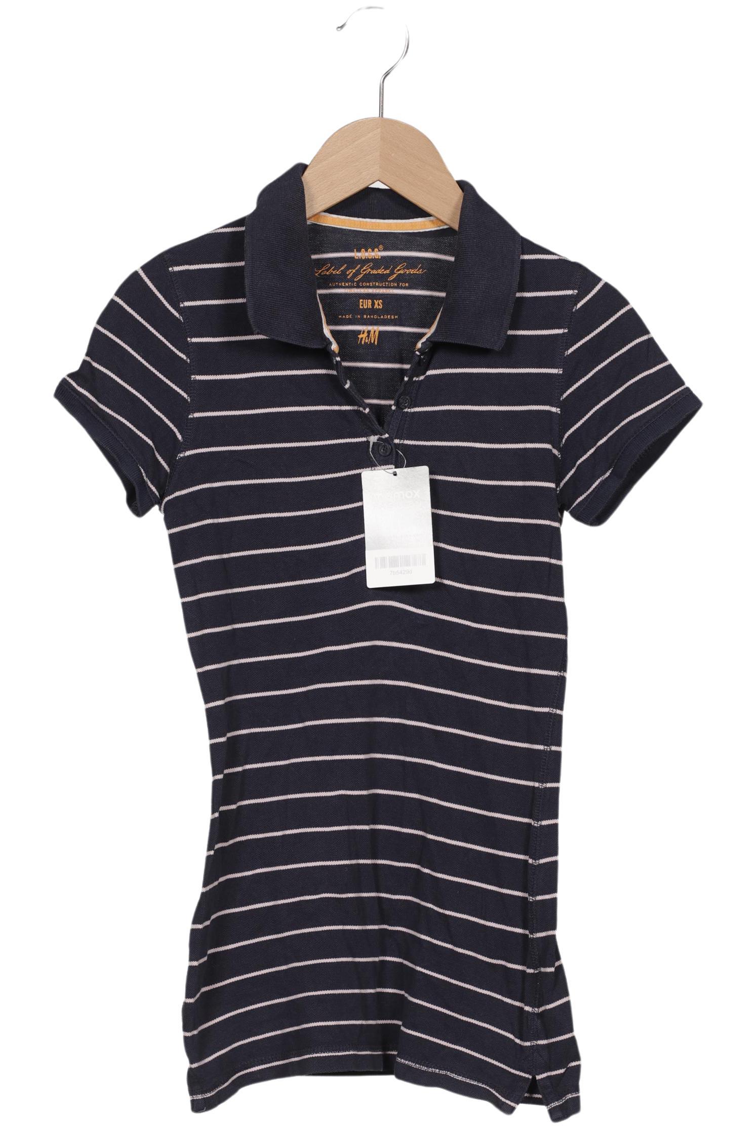 

H&M Damen Poloshirt, marineblau, Gr. 34