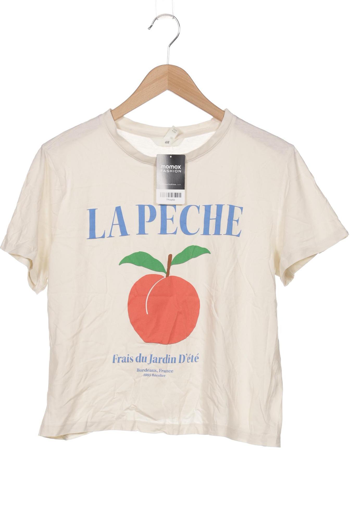 

H&M Damen T-Shirt, cremeweiß, Gr. 38