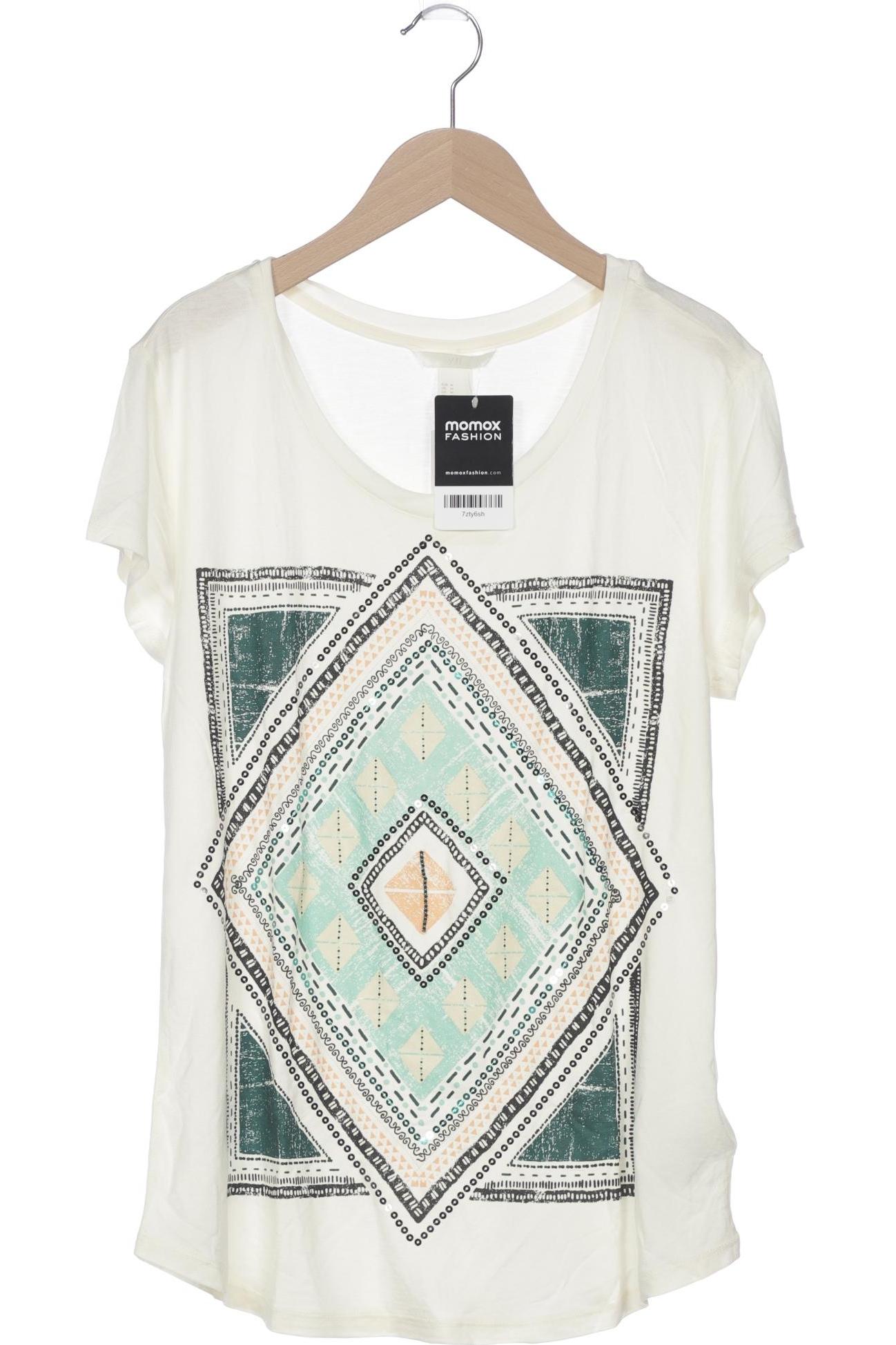 

H&M Damen T-Shirt, cremeweiß, Gr. 38