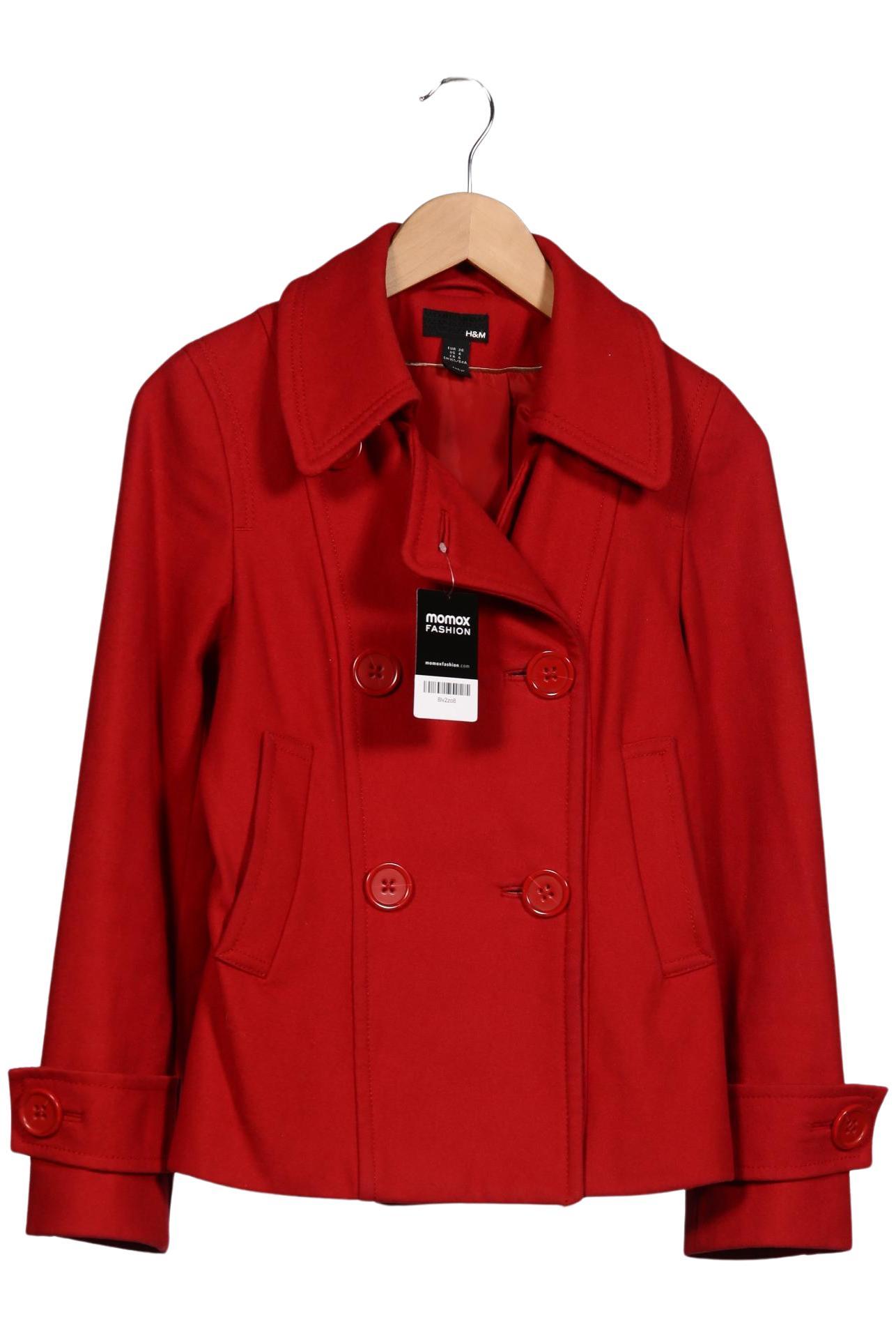 

H&M Damen Mantel, rot, Gr. 36