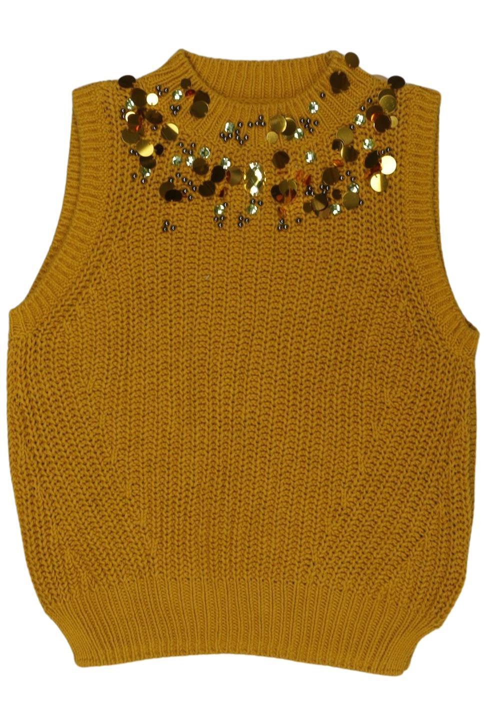 

H&M Damen Pullover, gelb, Gr. 34