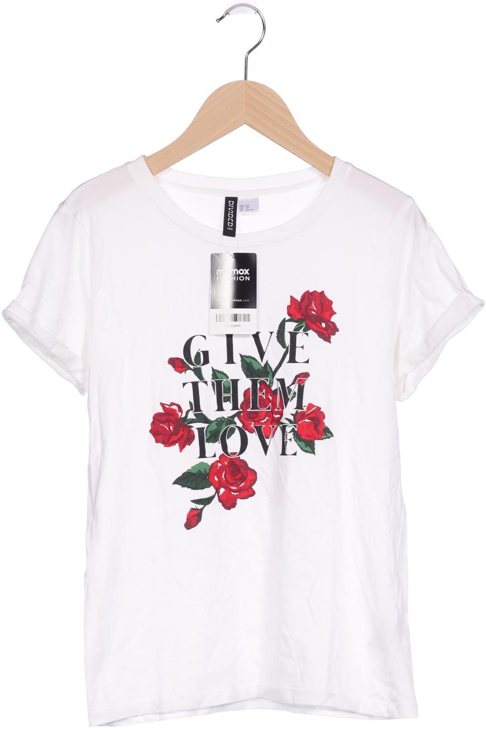 

H&M Damen T-Shirt, weiß, Gr. 32