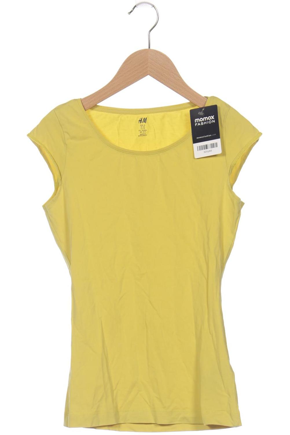 

H&M Damen T-Shirt, gelb, Gr. 34
