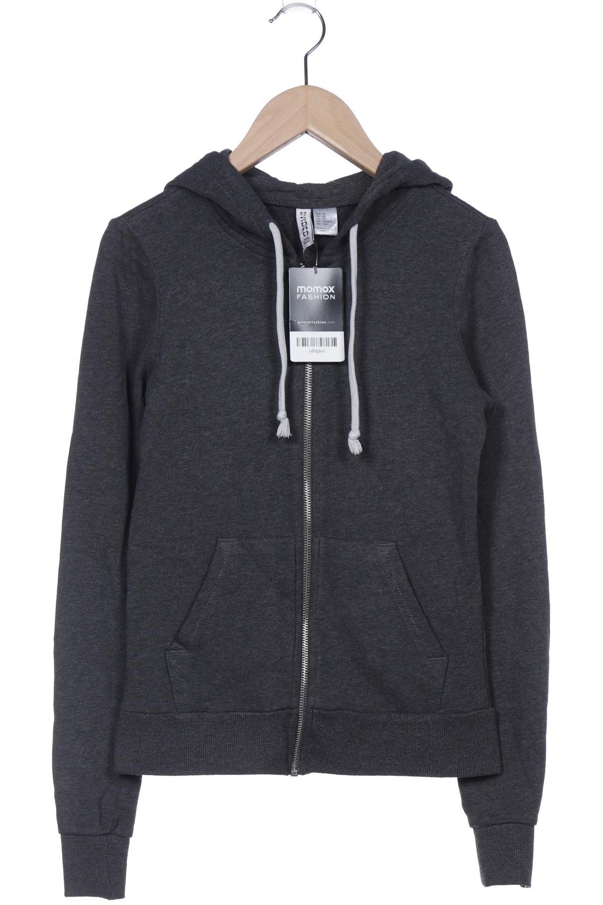 

H&M Damen Kapuzenpullover, grau, Gr. 34
