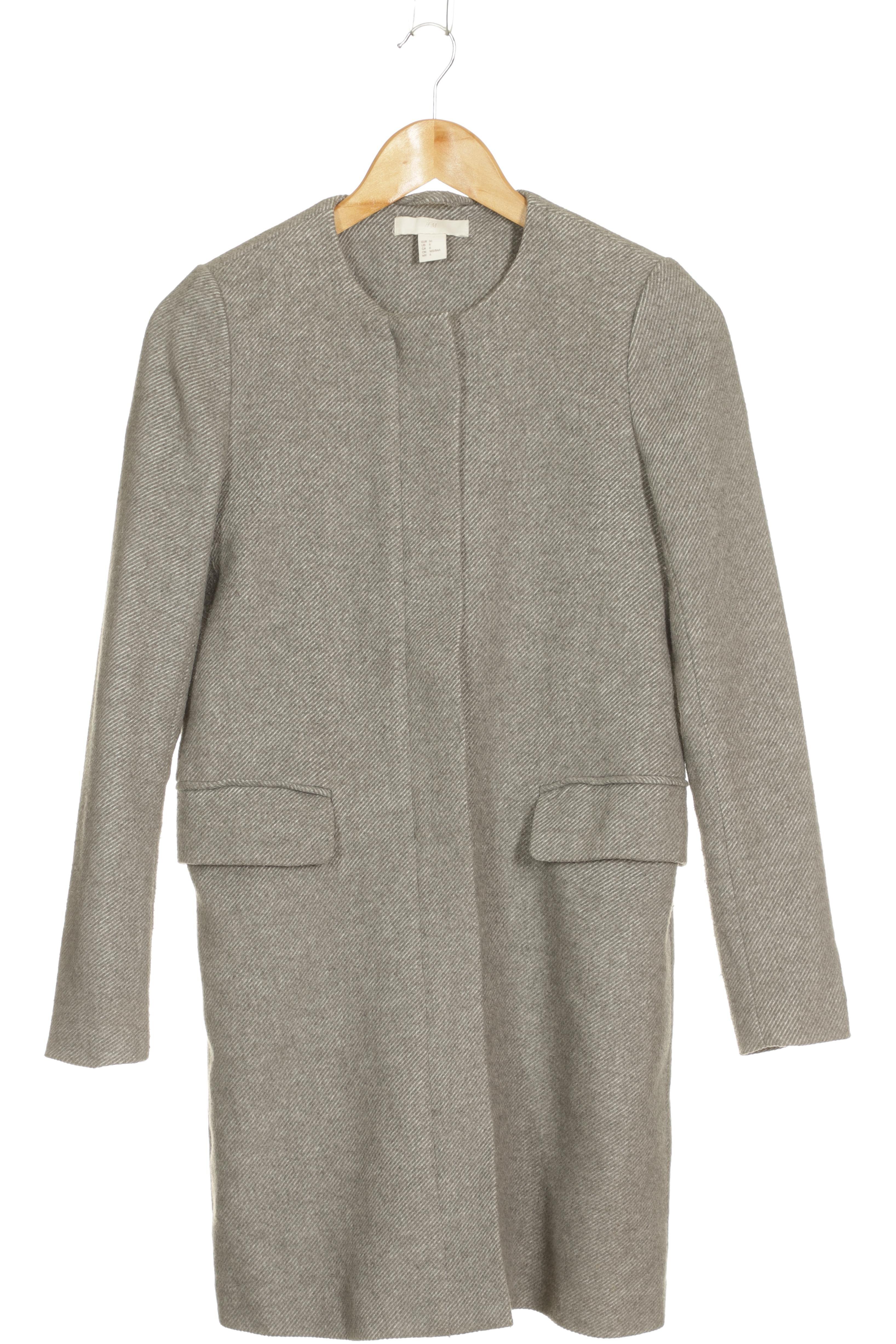 

H&M Damen Mantel, grau, Gr. 36