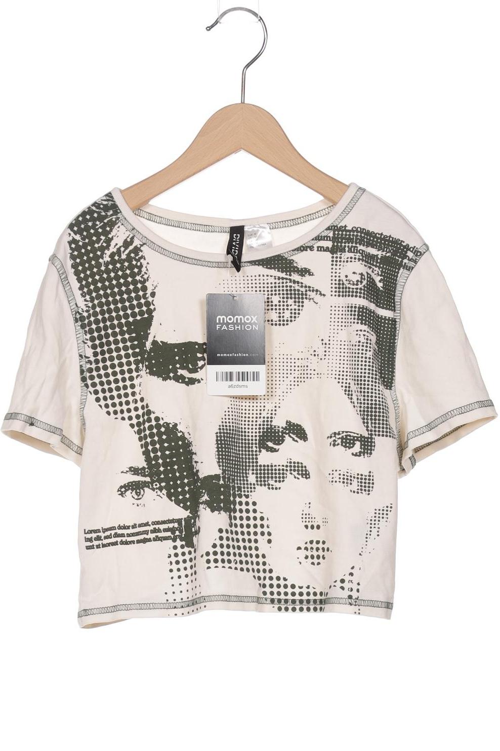 

H&M Damen T-Shirt, cremeweiß, Gr. 38
