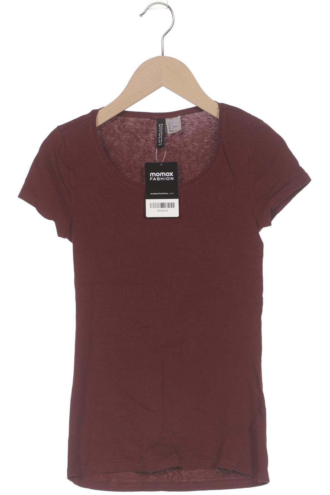 

H&M Damen T-Shirt, bordeaux, Gr. 34