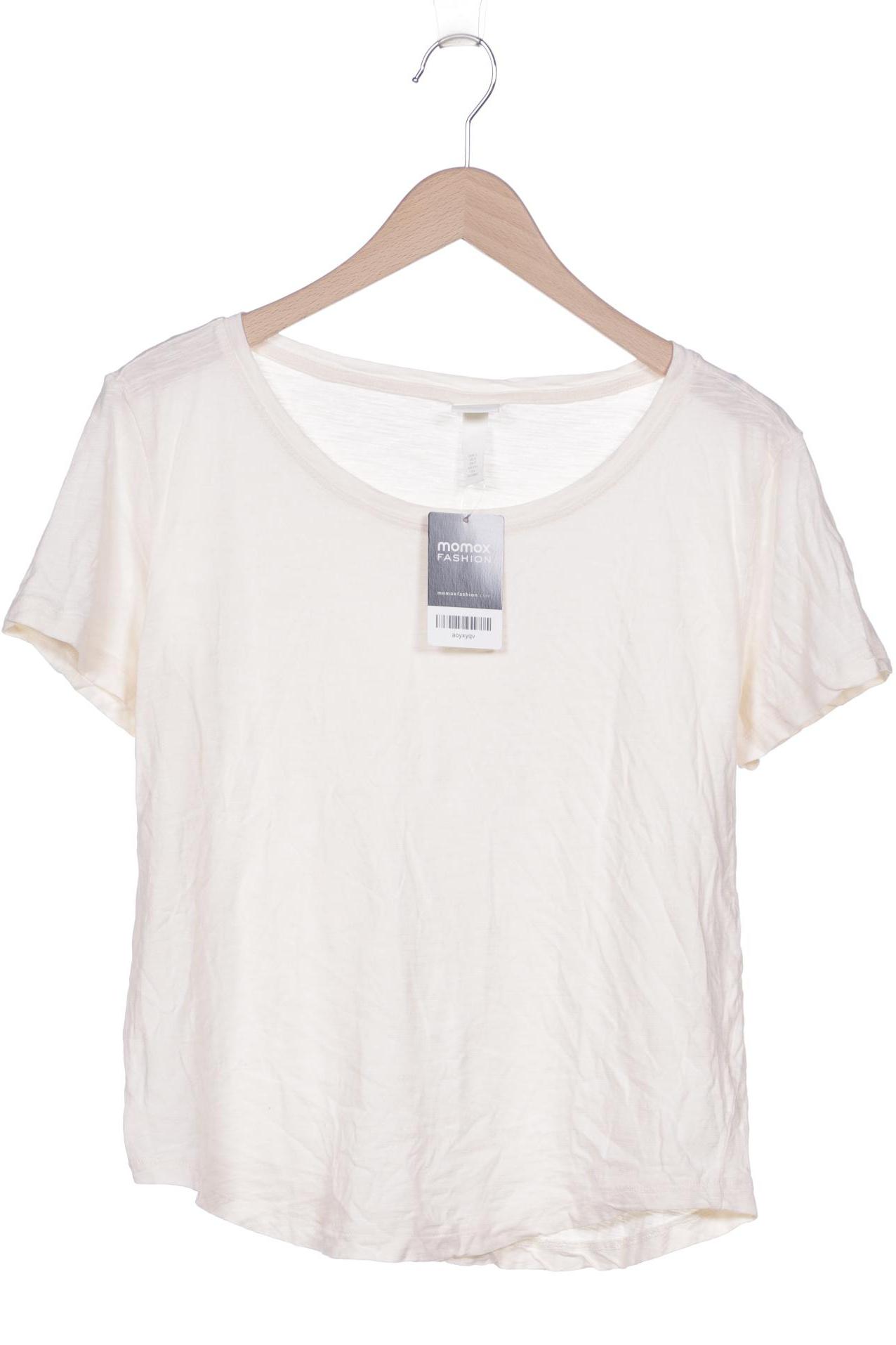 

H&M Damen T-Shirt, cremeweiß