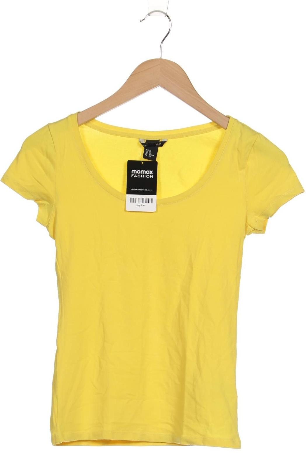 

H&M Damen T-Shirt, gelb, Gr. 34