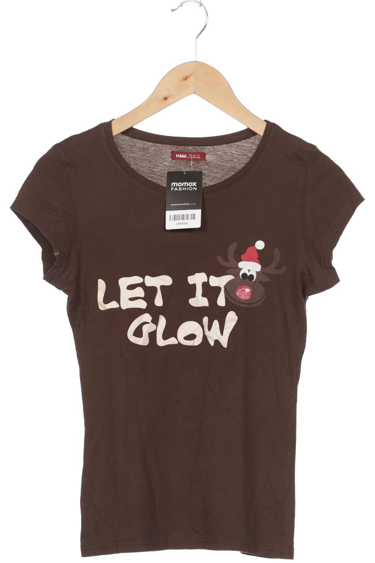 

H&M Damen T-Shirt, braun, Gr. 34