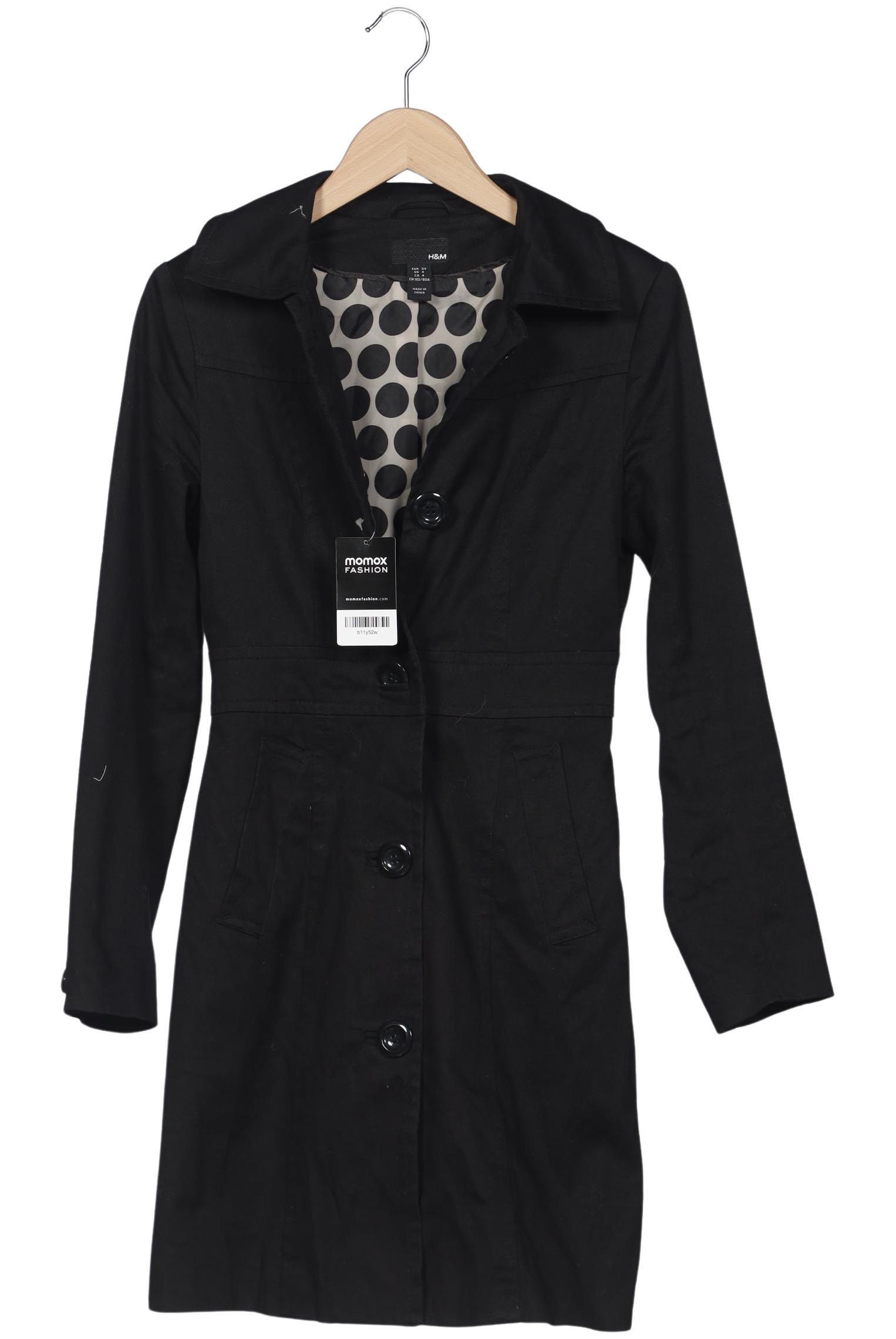 

H&M Damen Mantel, schwarz, Gr. 34