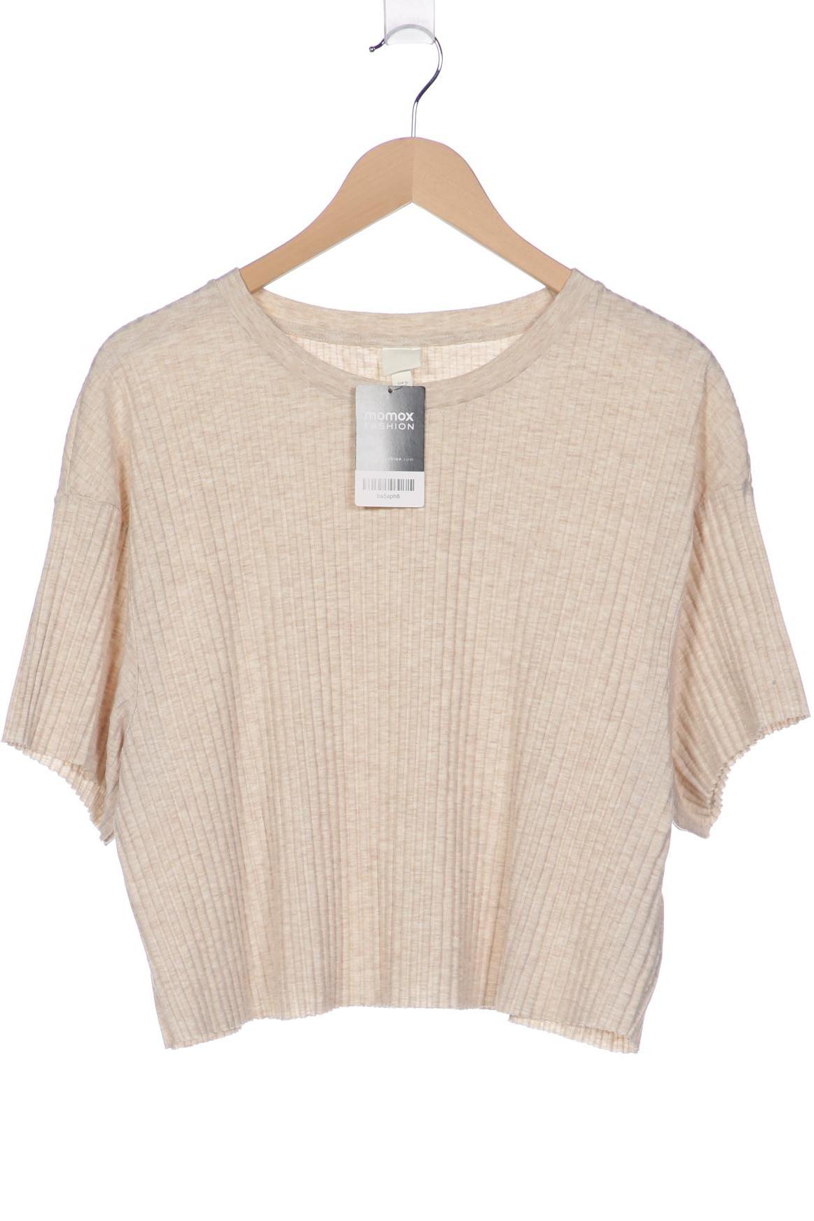 

H&M Damen T-Shirt, cremeweiß