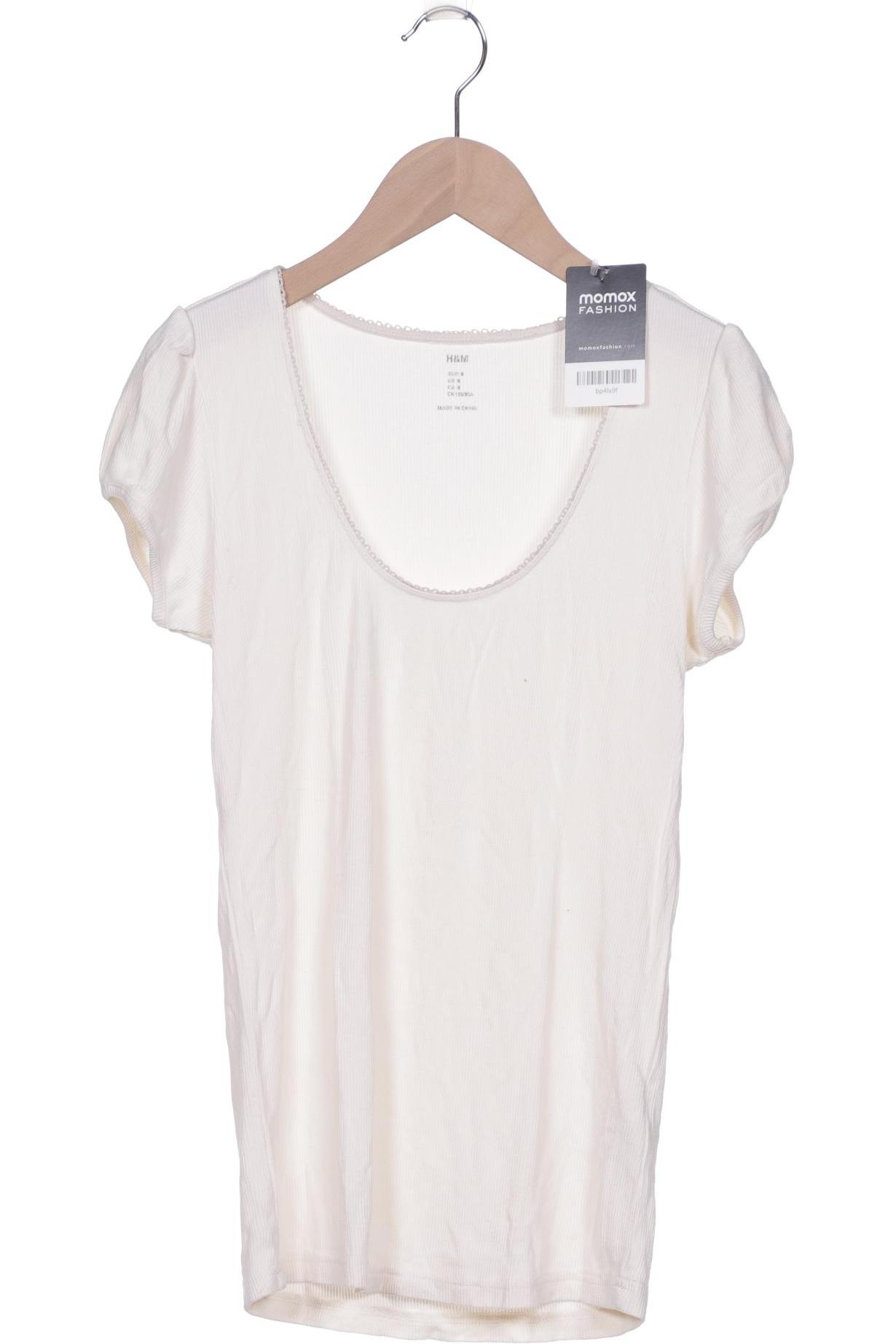 

H&M Damen T-Shirt, cremeweiß