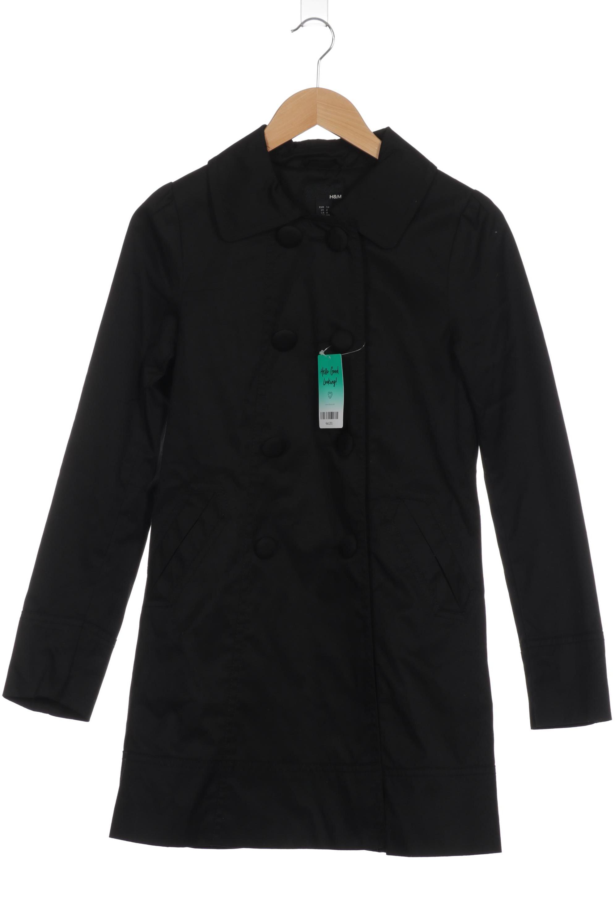 

H&M Damen Mantel, schwarz, Gr. 34