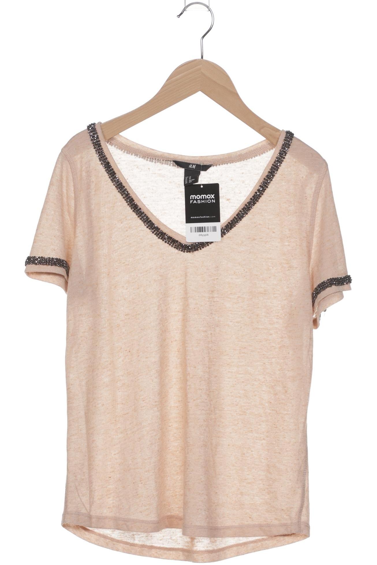 

H&M Damen T-Shirt, beige, Gr. 34