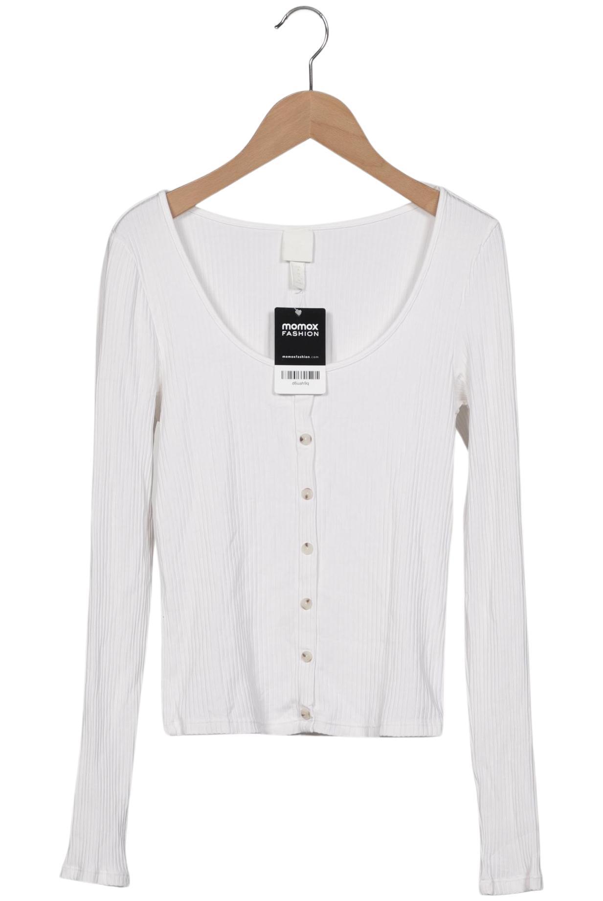 

H&M Damen Langarmshirt, weiß, Gr. 36