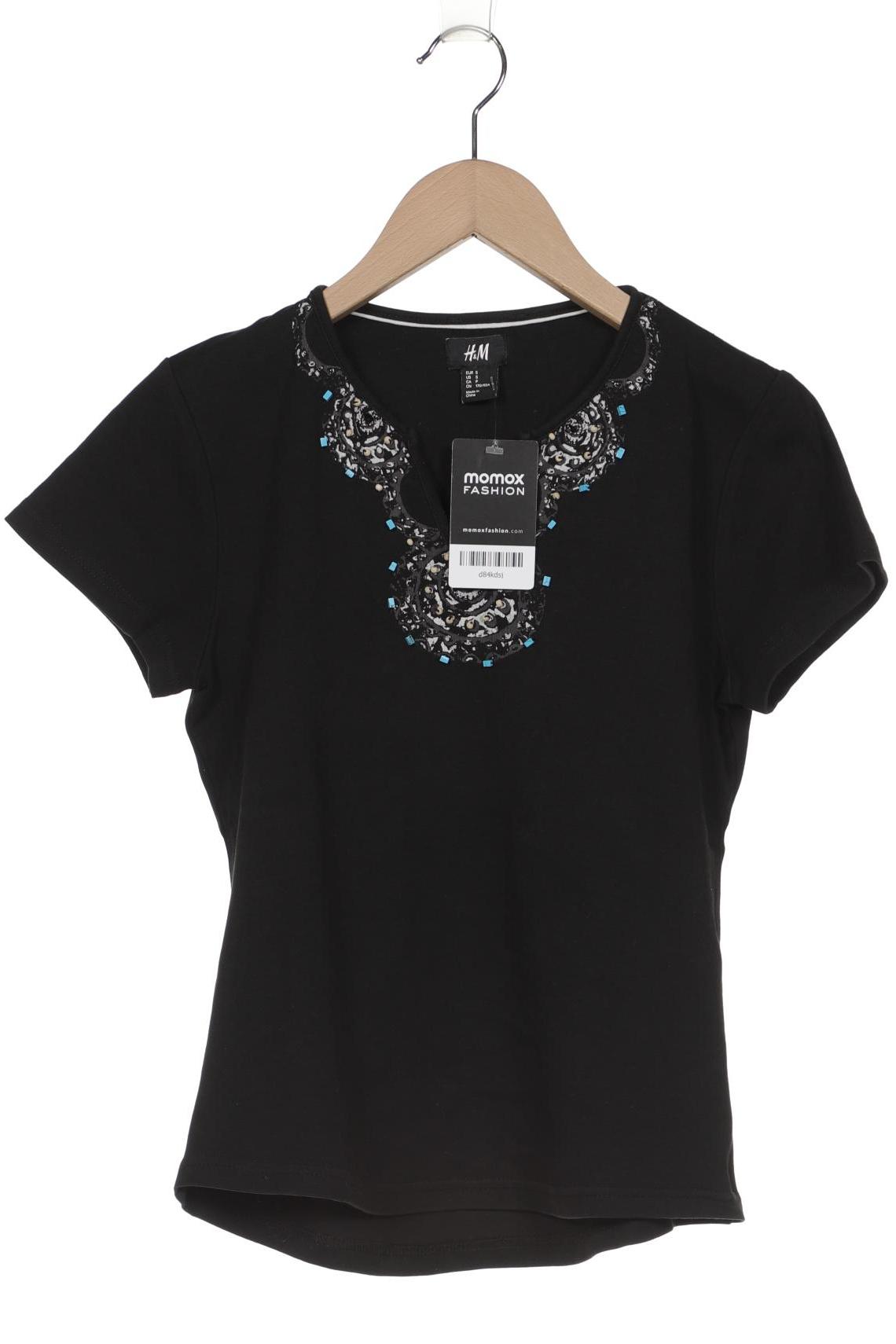 

H&M Damen T-Shirt, schwarz