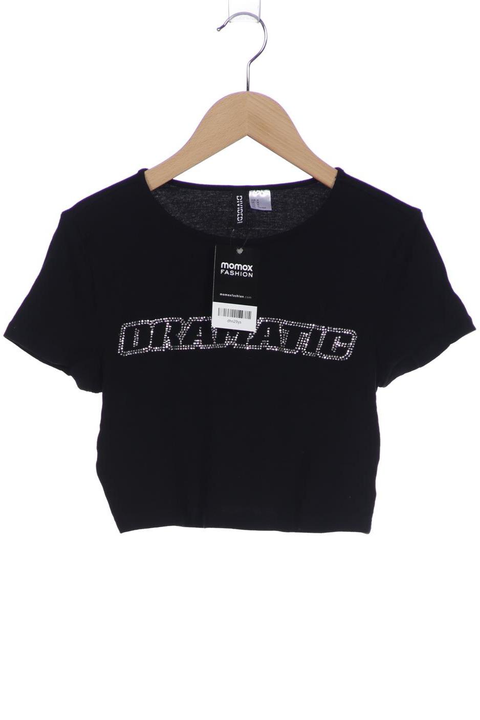 

H&M Damen T-Shirt, schwarz, Gr. 38