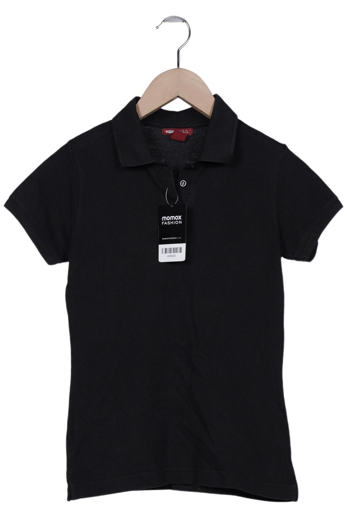 

H&M Damen Poloshirt, schwarz, Gr. 34