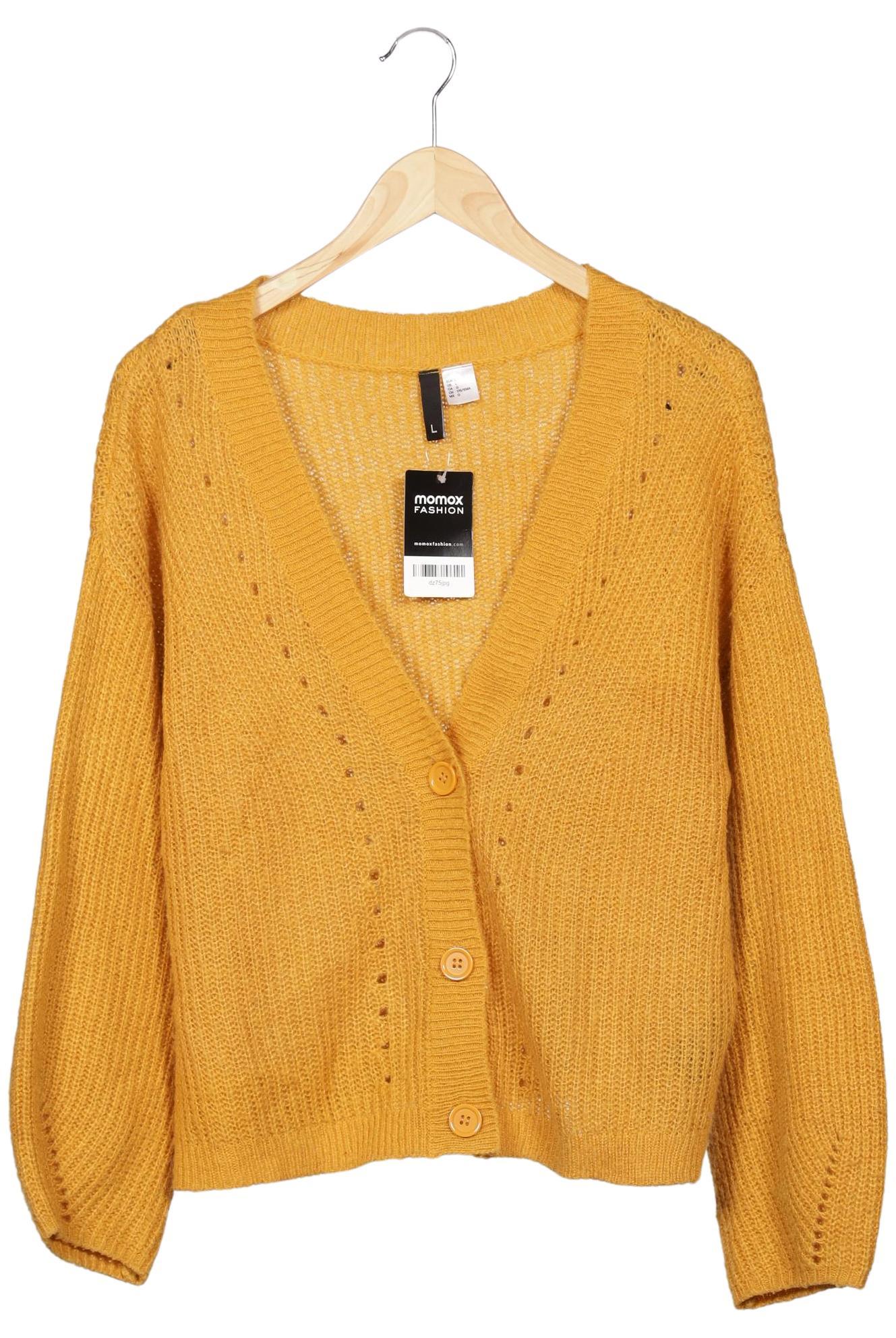 

H&M Damen Strickjacke, gelb, Gr. 42