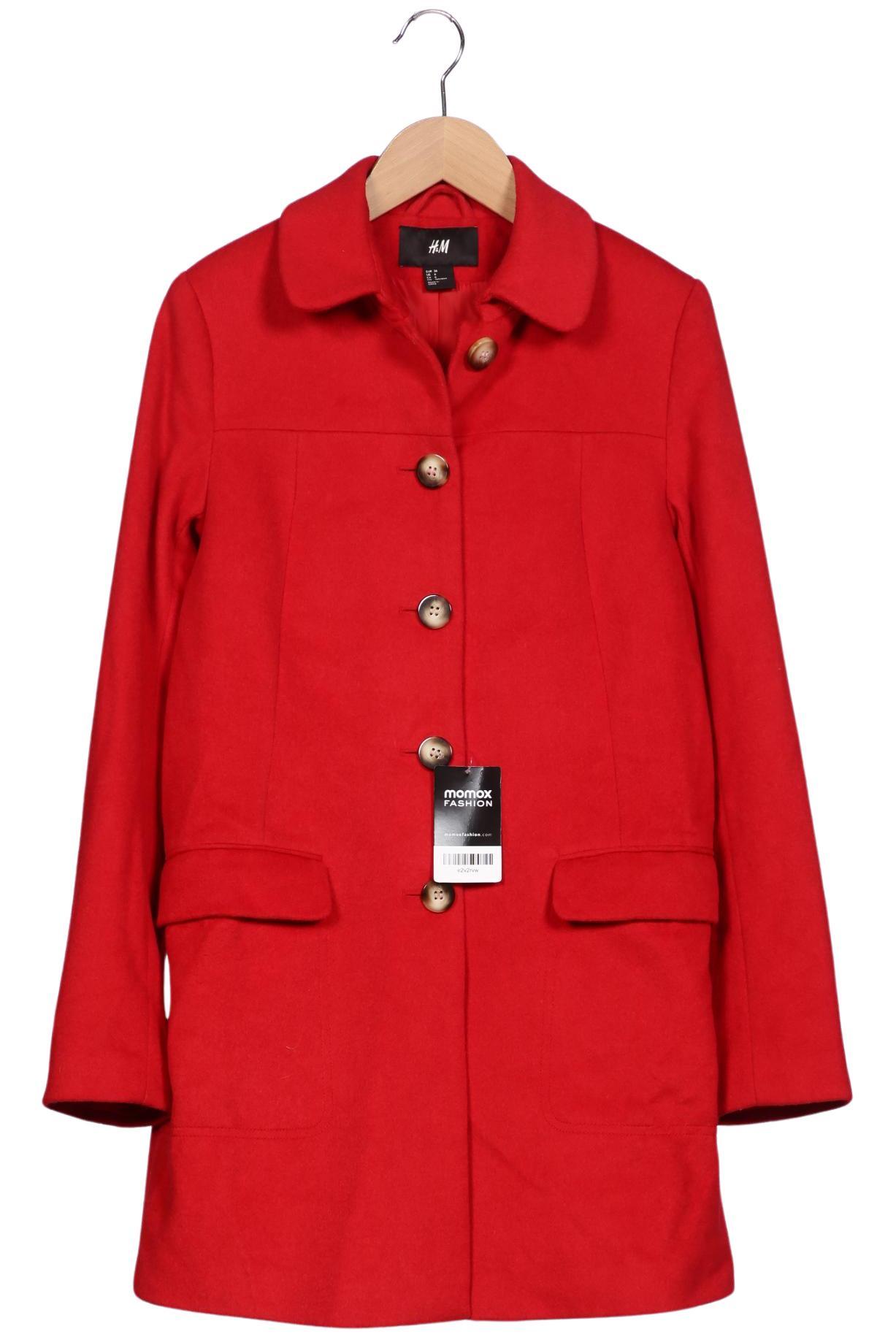 

H&M Damen Mantel, rot, Gr. 36