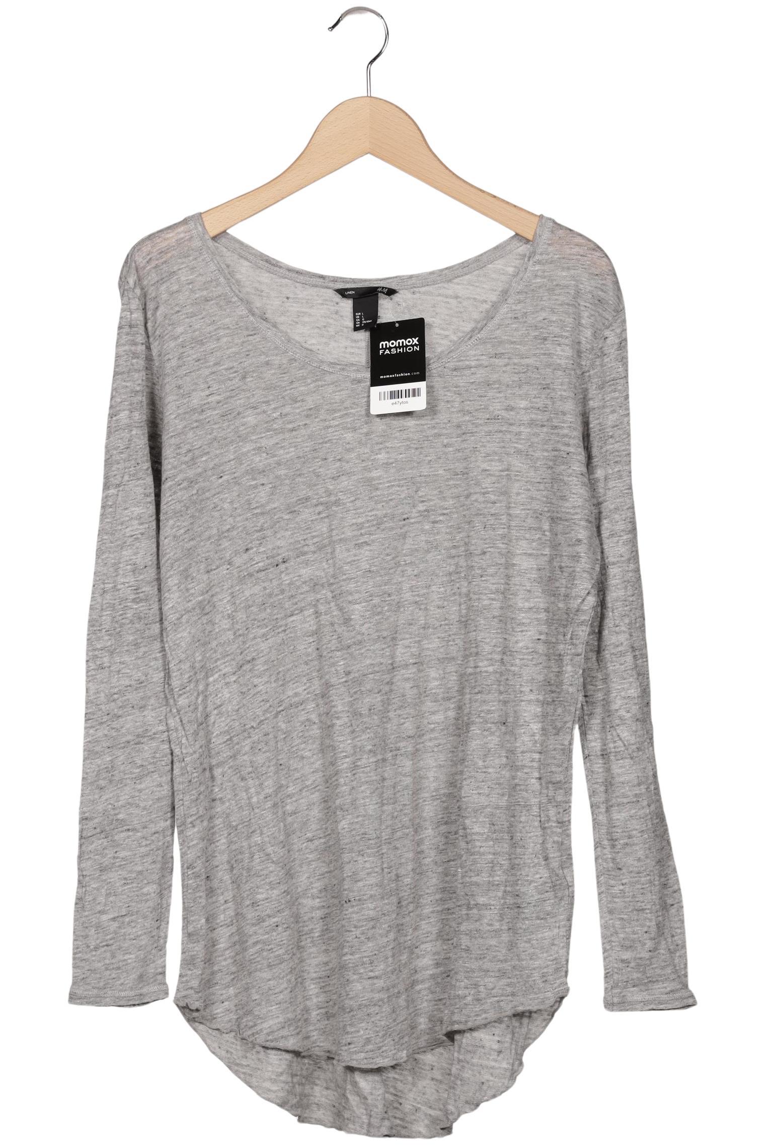 

H&M Damen Langarmshirt, grau, Gr. 42