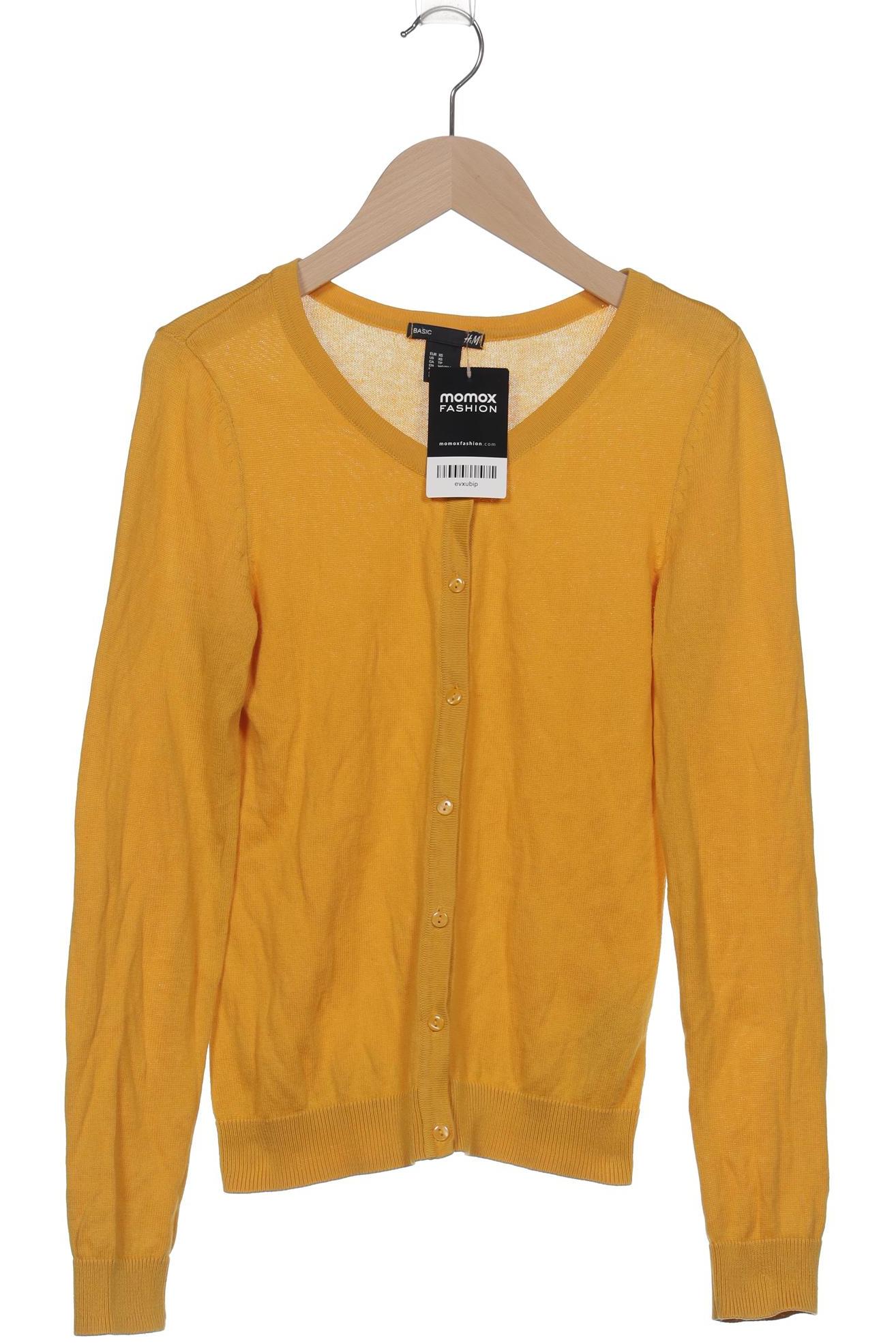 

H&M Damen Strickjacke, gelb, Gr. 34